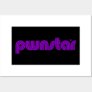 pwnstar® triline retro 70s throwback inspired simple & elegant design logo Posters and Art